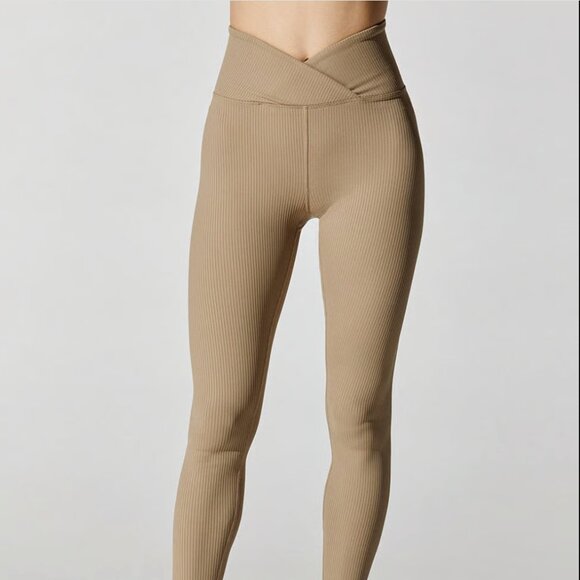 {Year of Ours} Ribbed Veronica Leggings | Tan ~ Size Small - Picture 1 of 16